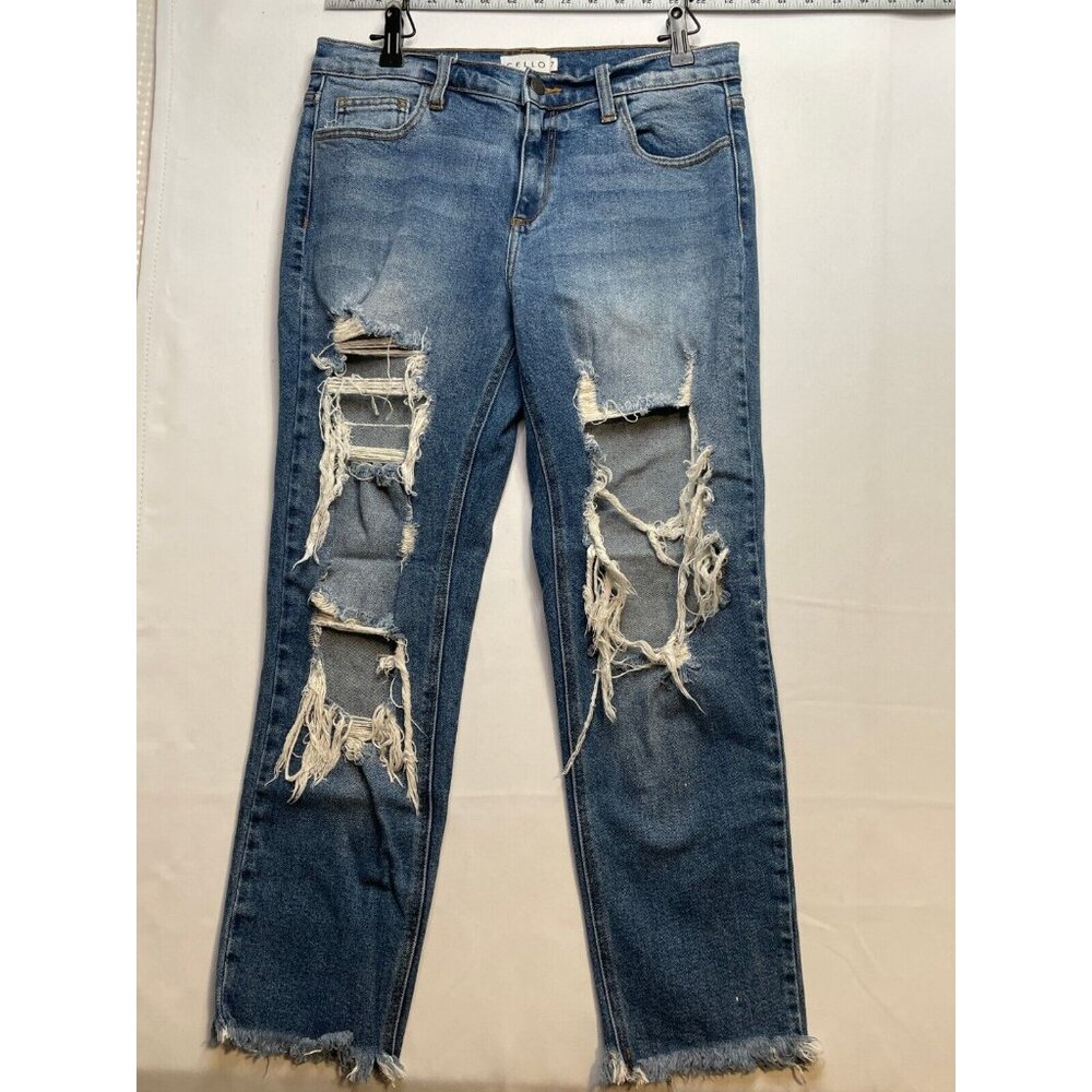 Cello jeans womens 7 30 x 26 jrs distressed blue
